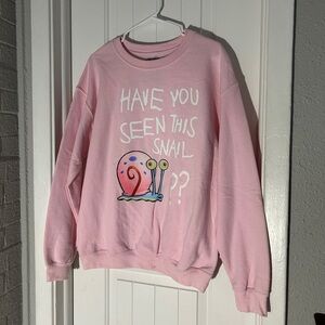 Pink SpongeBob SquarePants crewneck “Have you seen this snail?” sweatshirt